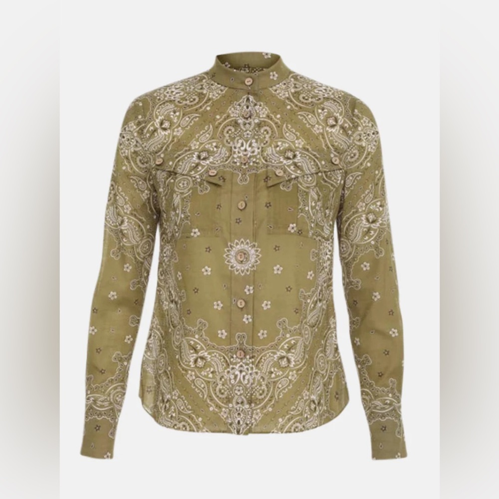 ZIMMERMAN blouse. Bandero design olive green
